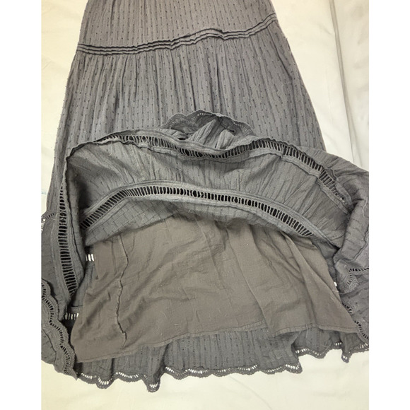 BTB Los Angeles Tiered Ruffle Maxi Dress Size Small Black Boho Dark Romantic - Picture 13 of 16